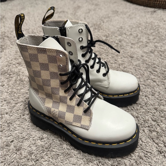 Doc Martens X Louis Vuitton white boots
